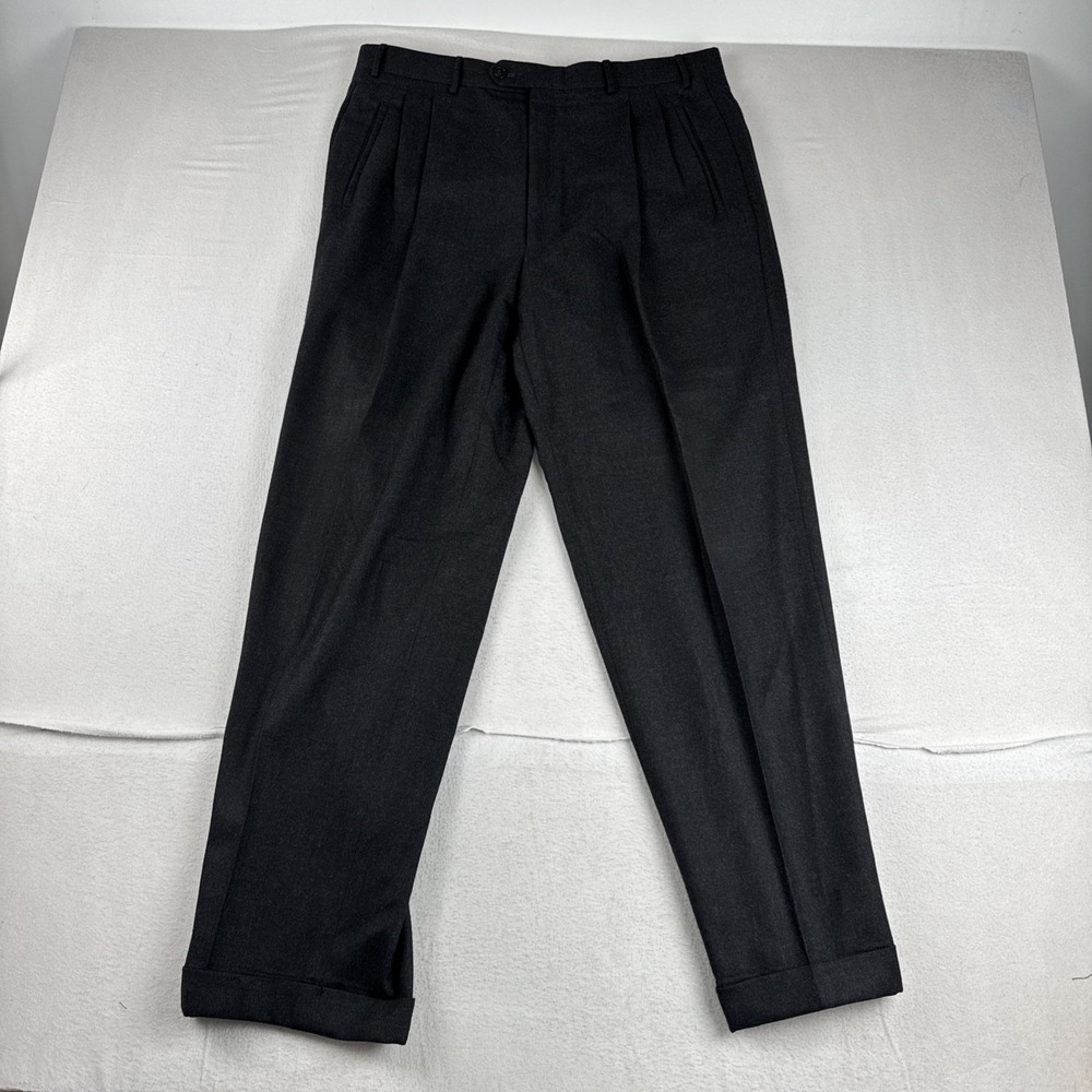 Corneliani Mens Dark Gray Wool Dress Pants fits 34*32 Office business italy
